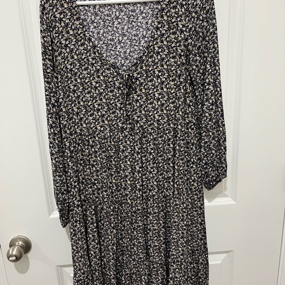 Floral Black Midi Dress